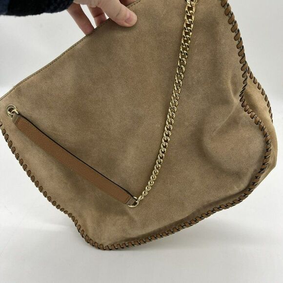 Michael Kors Tan Shoulder Bag Whipstitch Shoulder Tassel Accent With Dust Bag - Picture 5 of 5